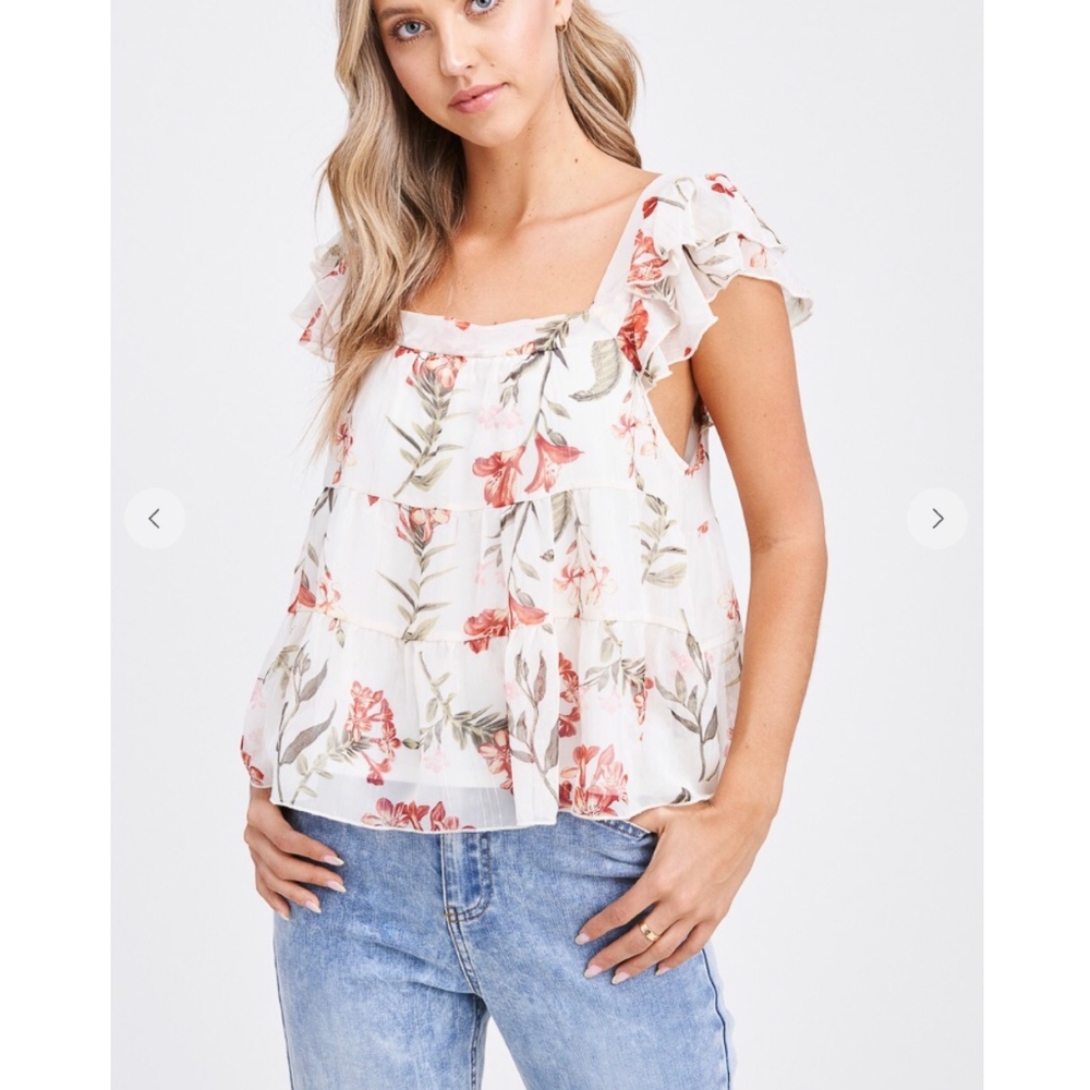 Jacquie The Label  Floral Relaxed Fit Top - Picture 4 of 8